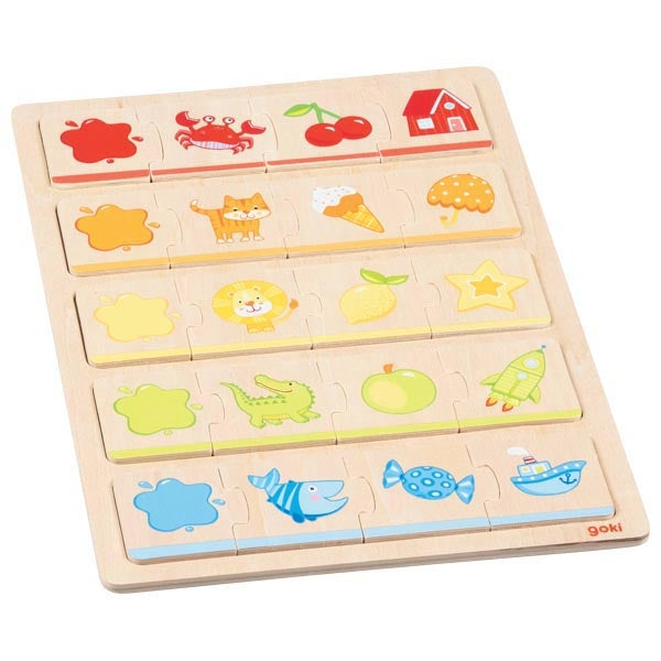 Puzzle en bois apprendre les couleurs GOKI