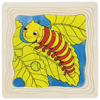 Puzzle en bois la chenille Goki - 4 couches