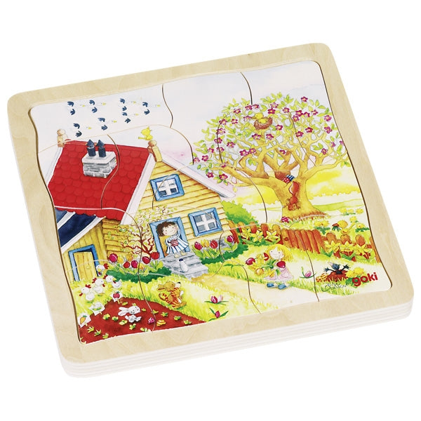 Puzzle en bois Les 4 saisons - 4 couches GOKI