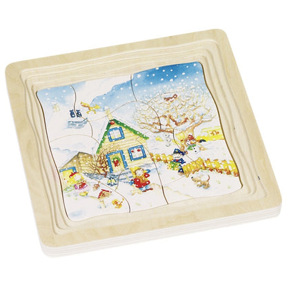 Puzzle en bois Les 4 saisons - 4 couches GOKI