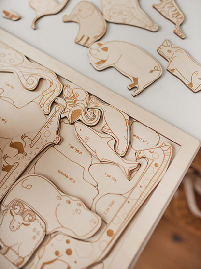 Puzzle en bois les animaux Stuka Puka