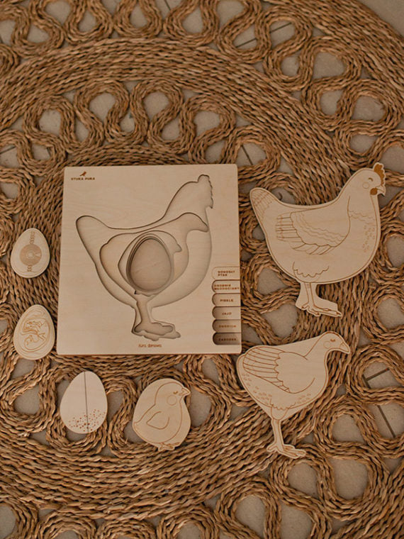 Puzzle multicouches le Cycle de vie de la poule Stuka Puka