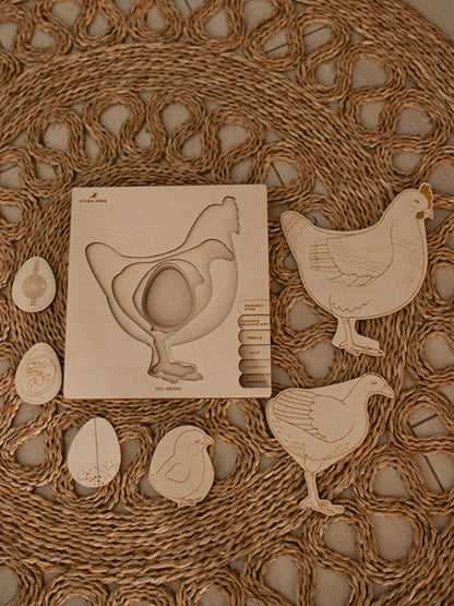 Puzzle multicouches le Cycle de vie de la poule Stuka Puka