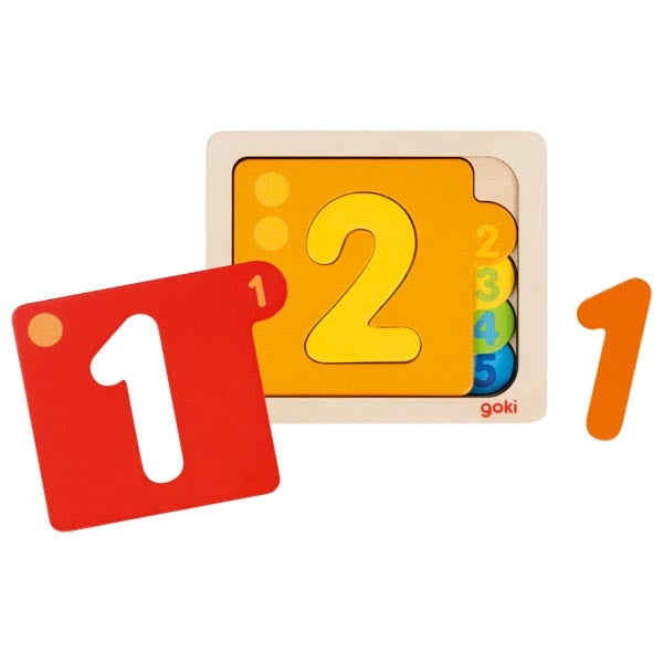 Puzzle en bois Chiffres 1 à 5 GOKI