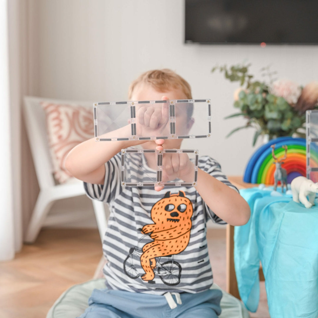 Connetix Tiles Jeu magnétique Rectangles Transparent Lot de 12