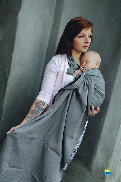 RingSling LIttle Frog Graphite Herringbone