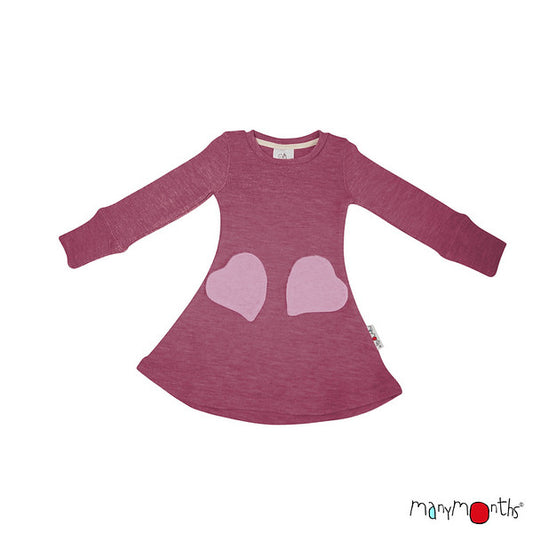 Robe poches coeur en laine ManyMonths - coloris 2023