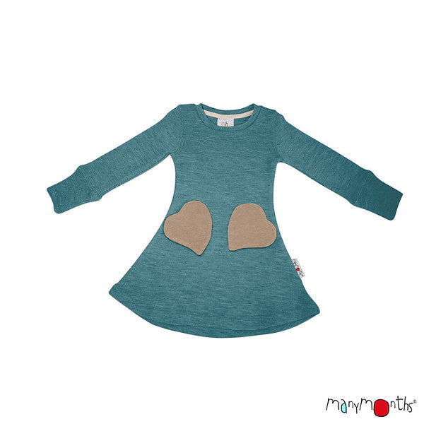 Robe poches coeur en laine ManyMonths - coloris 2023