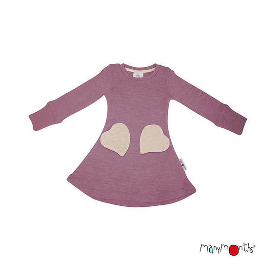 Robe poches coeur en laine ManyMonths - coloris 2023