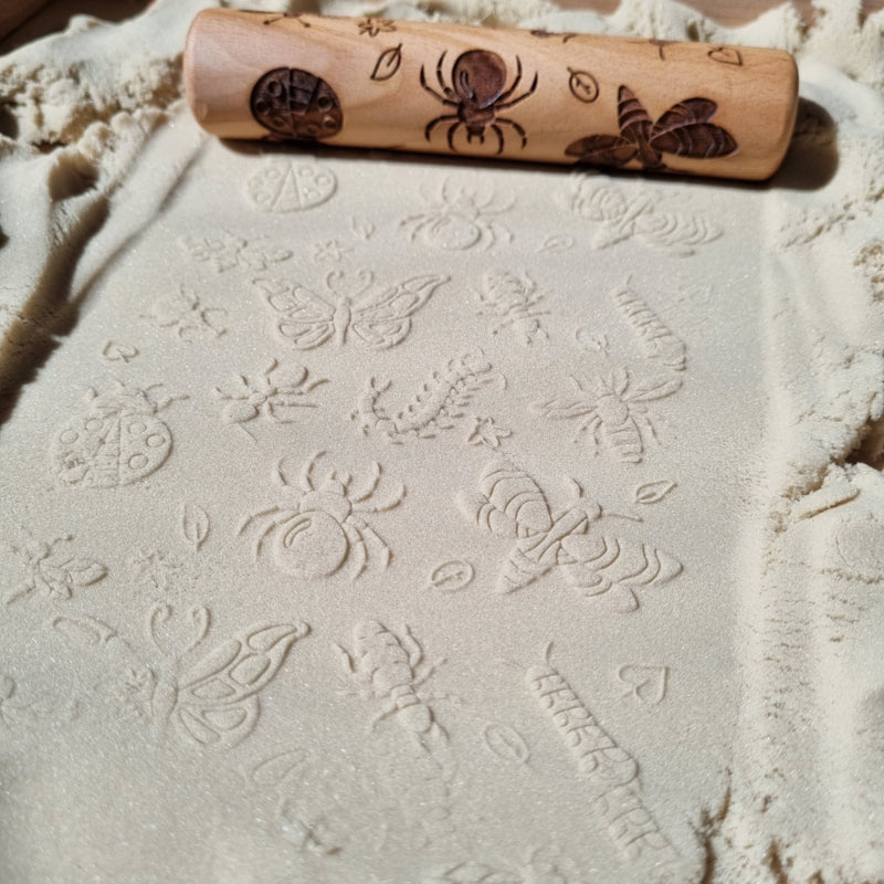Kiddi Rouleau tampon en bois Insectes