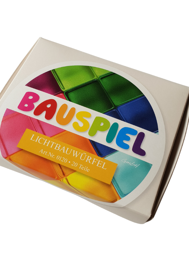 20 cubes translucides colorés Bauspiel
