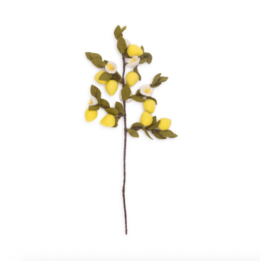 Branche de Fleurs de Citronnier en feutrine de laine