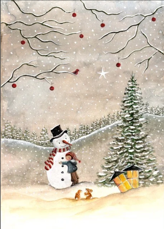 Carte postale Snowman - Illustratrice Bijdehansje