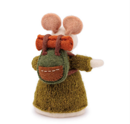 Souris de décoration Randonnée - En vacances !! en feutrine de laine - Sjaal met Verhaal