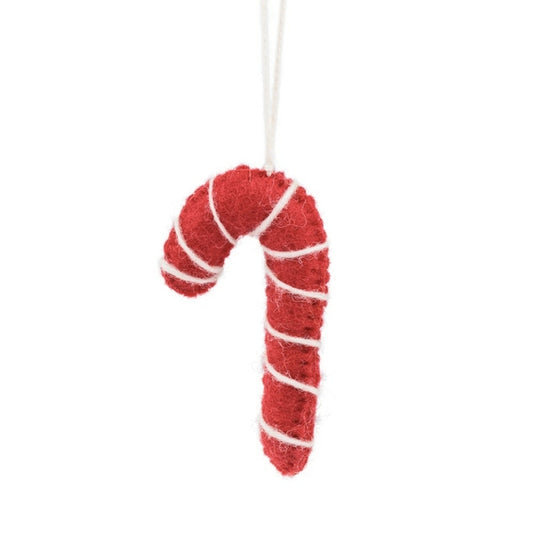 Suspension de Noël en laine de feutrine Sucre d'orge Rouge