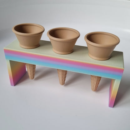 Kiddi Support à glace pour jeu sensoriel - 3 trous - Divers coloris