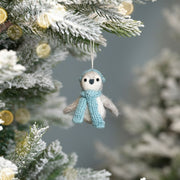 Suspension de Noël en feutrine de laine Penguin Bleu glace