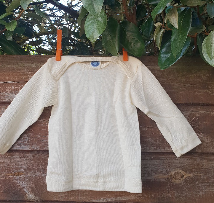 Cosilana T-shirt manches longues Ecru - laine/soie
