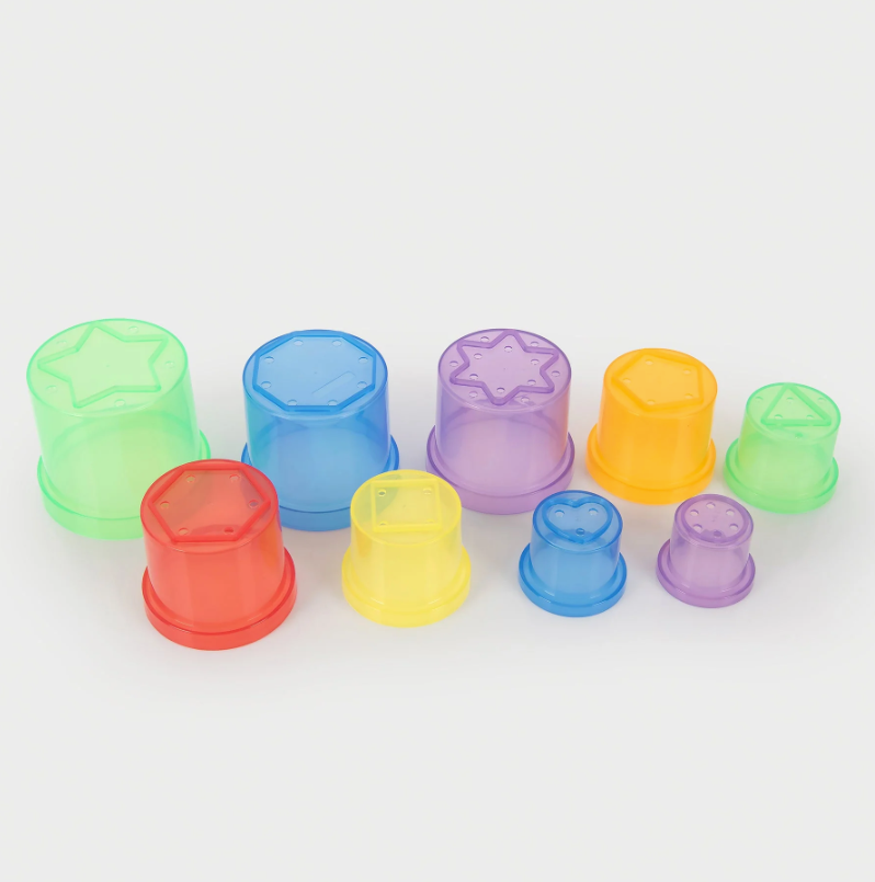 Tickit Gobelets à empiler pour le jeu sensoriel Eau et Sable - Lot de 9