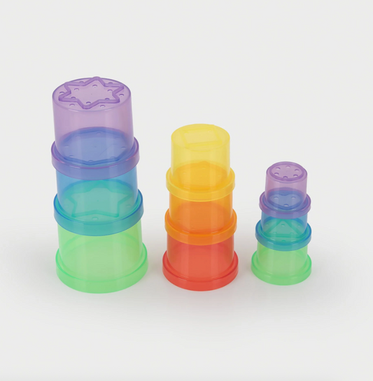 Tickit Gobelets à empiler pour le jeu sensoriel Eau et Sable - Lot de 9