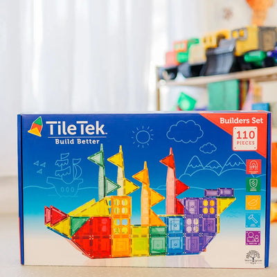 Pack de construction Jeu magnétique TileTek by Learn & Grow Toys - 110 pièces