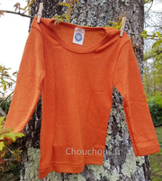 Cosilana T-shirt Enfant manches longues Orange - Laine/soie