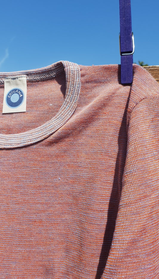 Cosilana T-shirt manches longues enfants tramonto chiné - Laine/soie