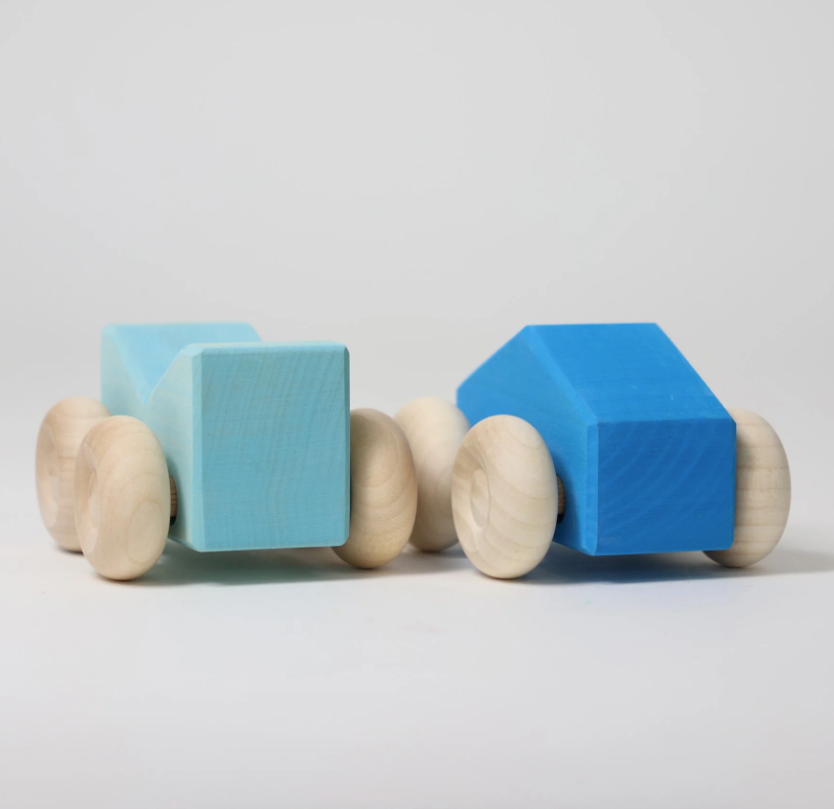 Voitures empilables bleues Grimm's