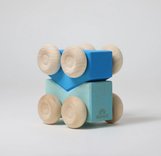 Voitures empilables bleues Grimm's