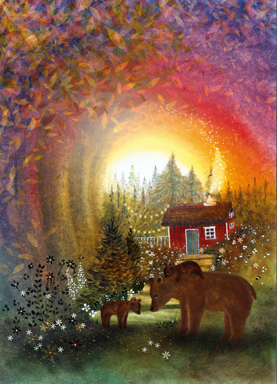 Carte postale Wild Sunset - Illustratrice Bijdehansje