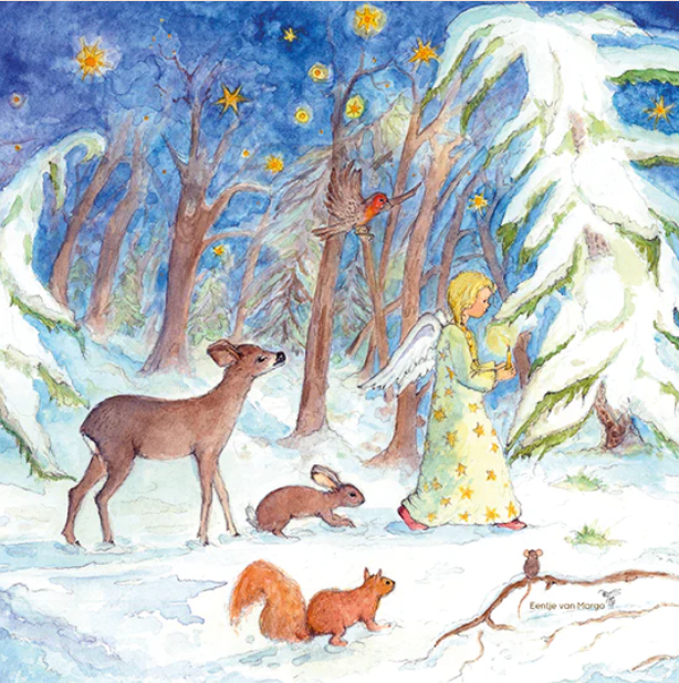 Carte à insérer pour Lampe Au fil des Saisons - Illustratrice Eentje van Margo - Winter Forest
