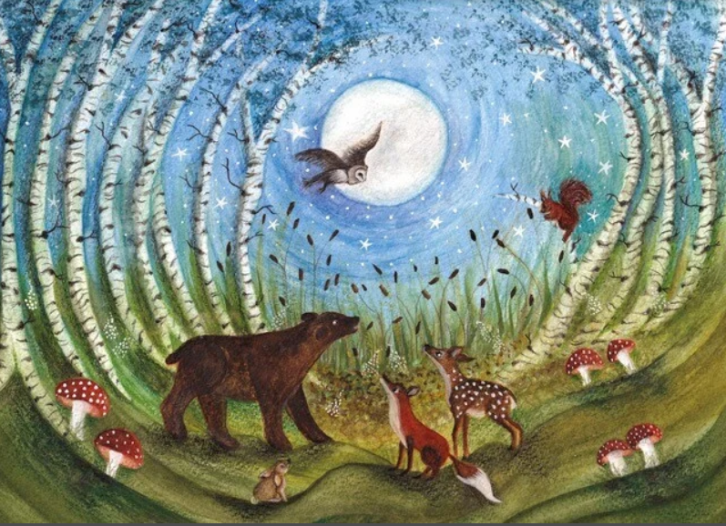 Carte postale Woodland Creatures - Illustratrice Bijdehansje