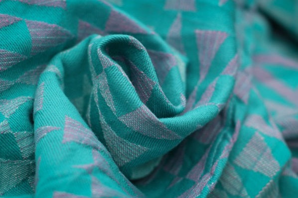 Echarpe de portage YARO Delta Aqua-Green Rose White Soft Linen