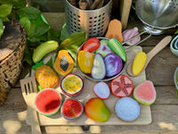 Pierres Sensorielles Fruits et Légumes Cuisine du Monde Lot de 20 - Yellow Door